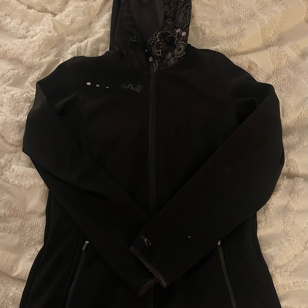 O'Neill Women's Dark Ski Jacket with Floral Hood